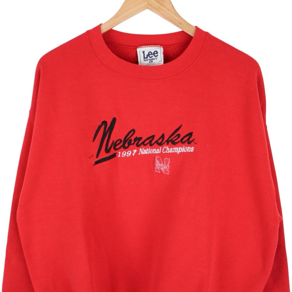 Vintage Nebraska Cornhuskers 1997 National Champions Embroidered Sweatshirt Lg - Picture 2 of 6